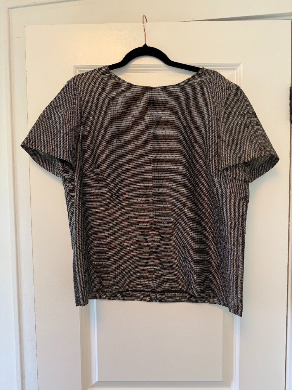 Lafayette 148 New York Metallic Geometric Blouse